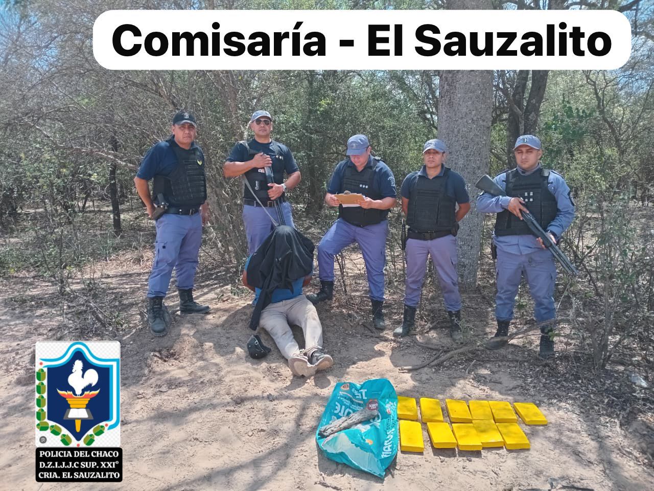 El Impenetrable: el equipamiento a seguridad ya muestra resultados: secuestran 11 panes de cocaína 