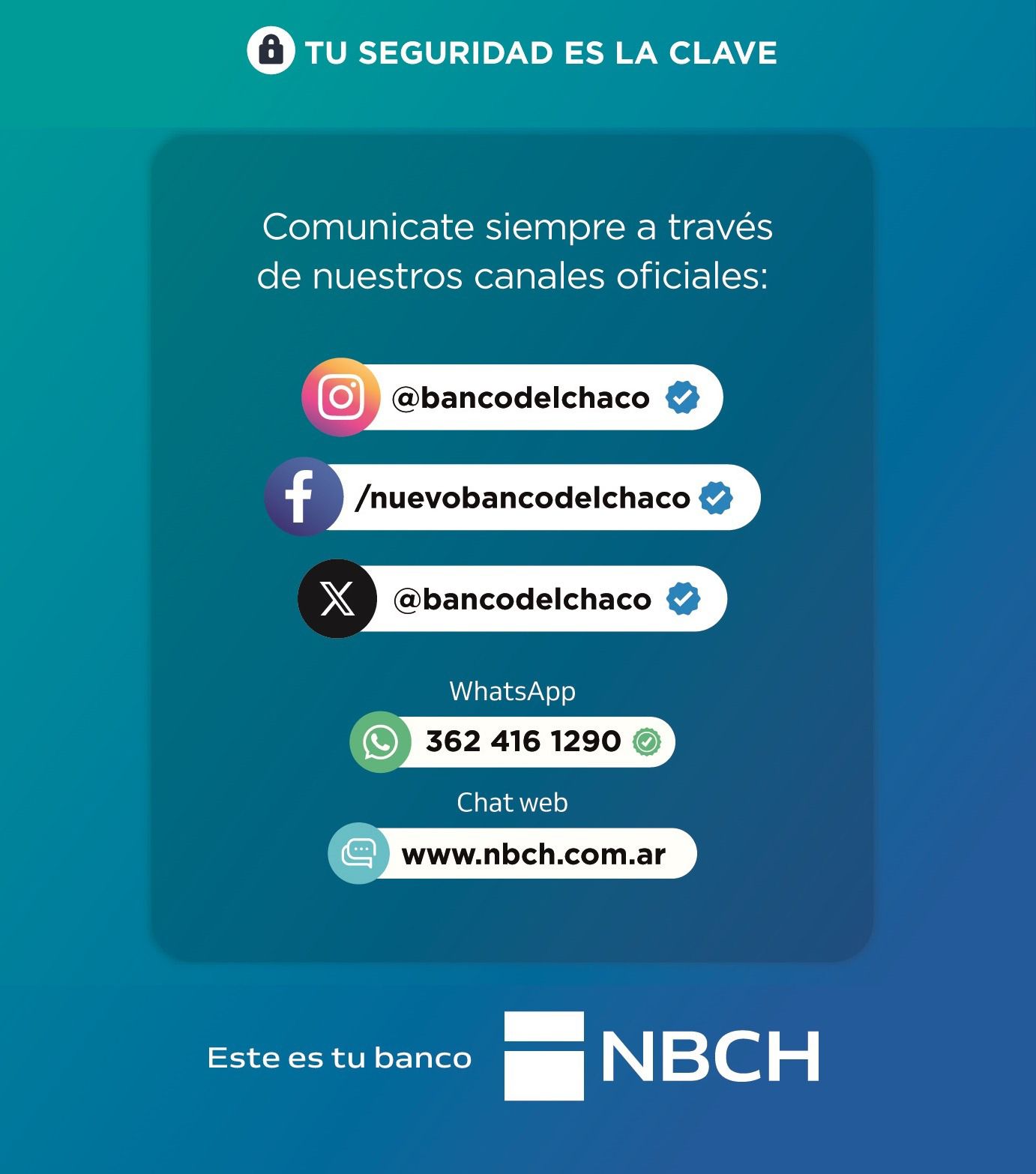 El NBCH advierte sobre los intentos de estafas y recuerda sus canales oficiales