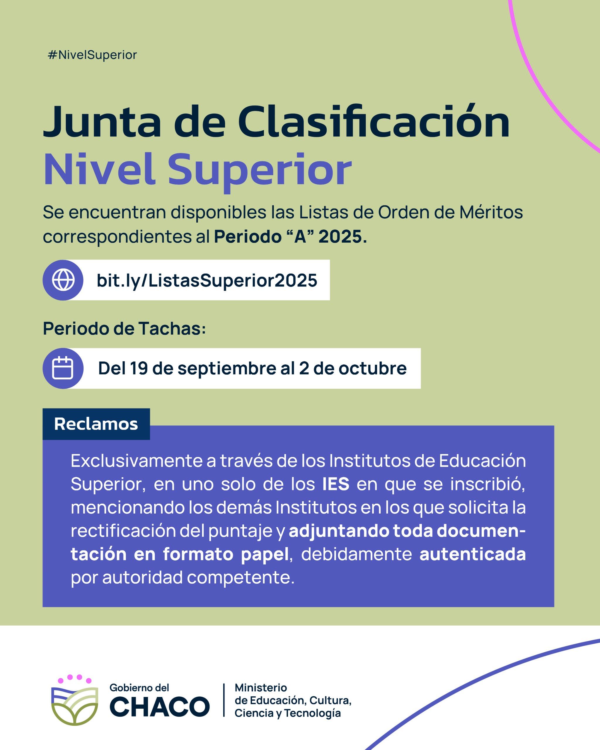 Interinatos y suplencias en nivel superior: ya están publicadas las listas de orden de mérito