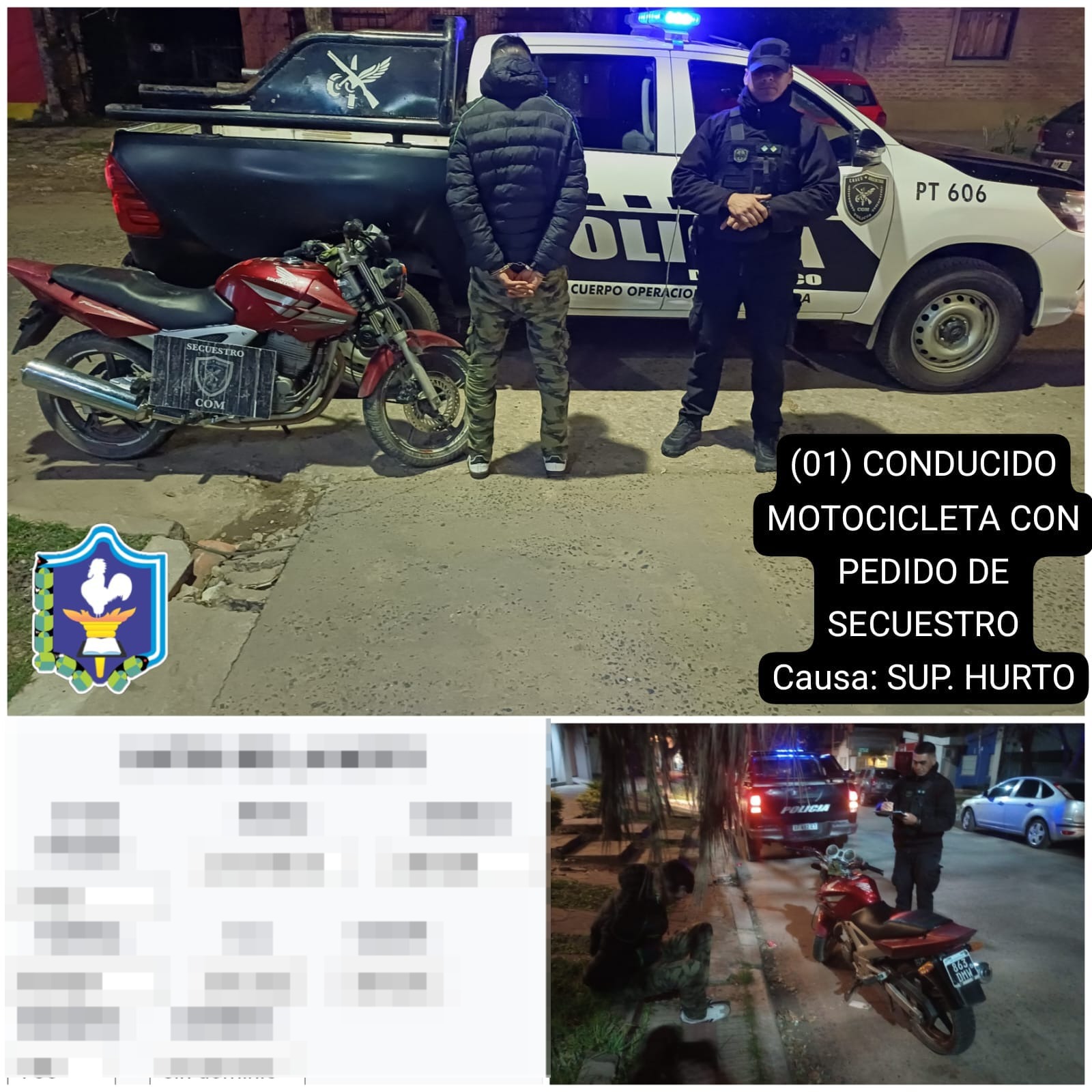 Interceptaron a un hombre en una moto robada hace 12 años
