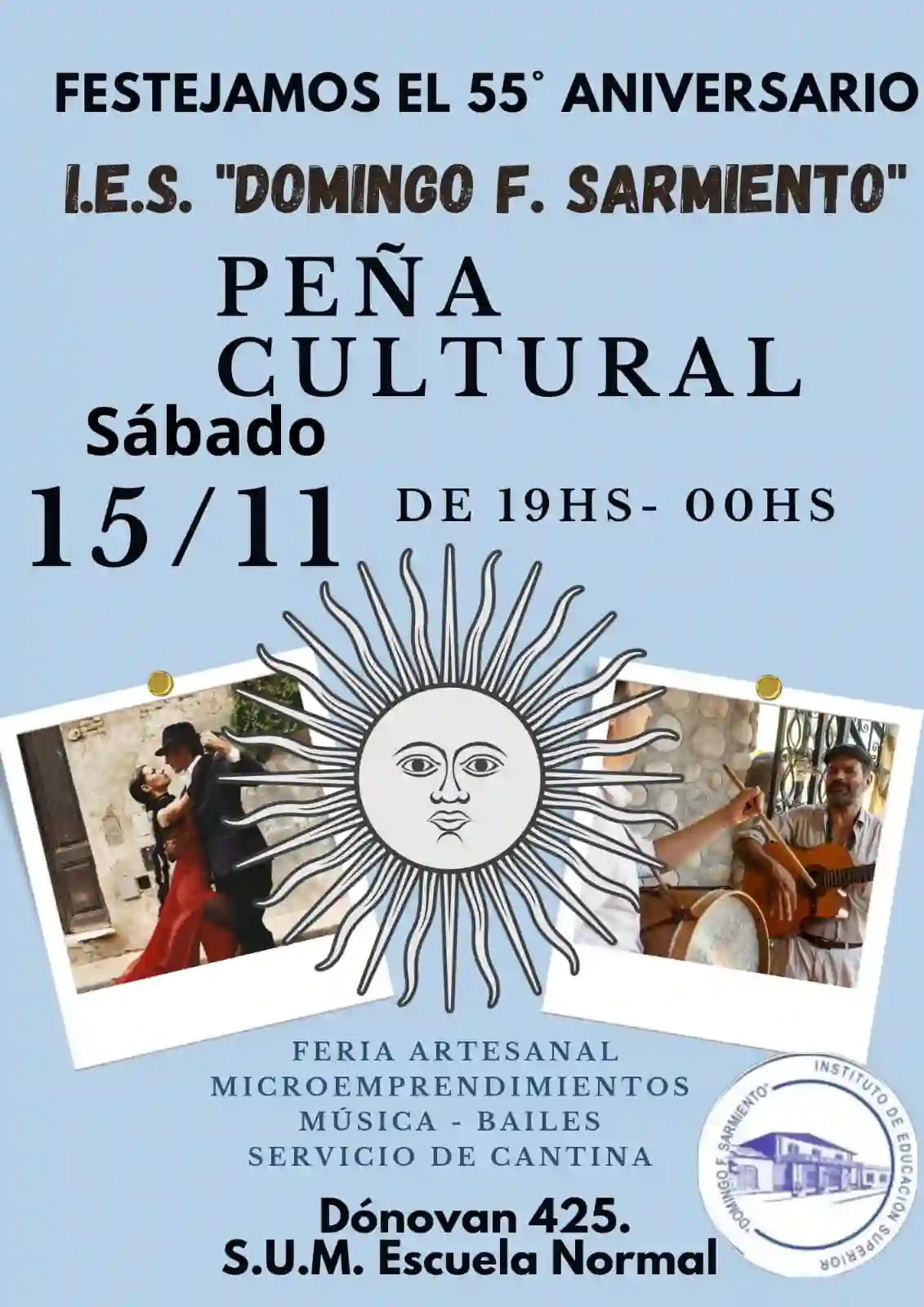 El IES «Domingo F. Sarmiento» de Resistencia celebra 55 años con un Festival del Libro y una Gran Peña Cultural