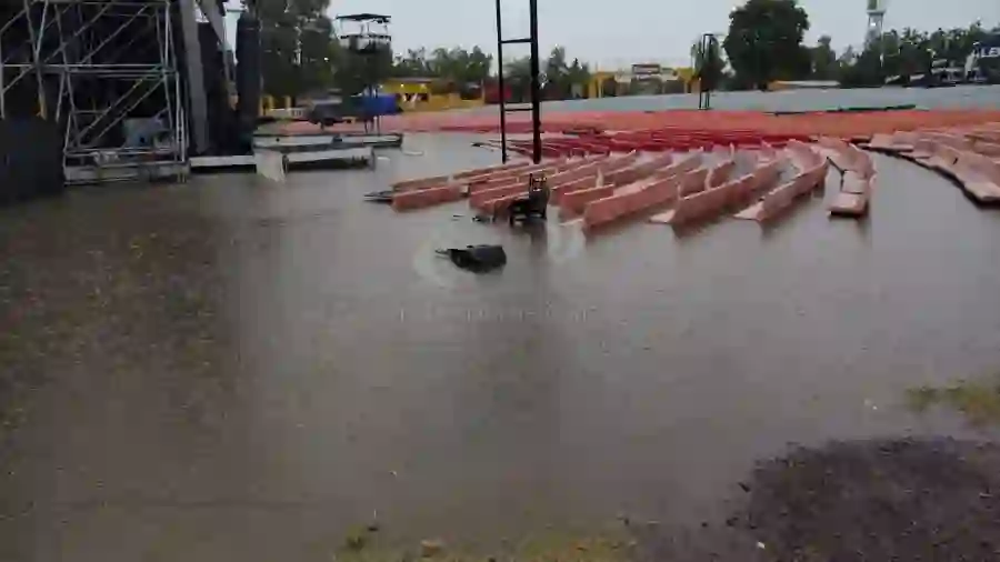 Antes de la Fiesta del Chamamé, el Anfiteatro Cocomarola quedó inundado tras la tormenta
