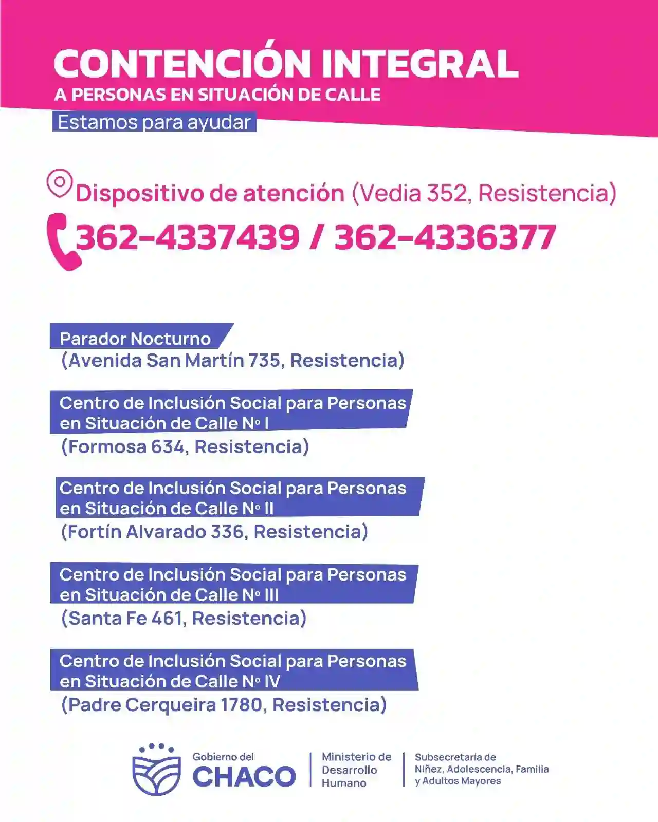 Desarrollo Humano refuerza el abordaje integral a personas en situación de calle