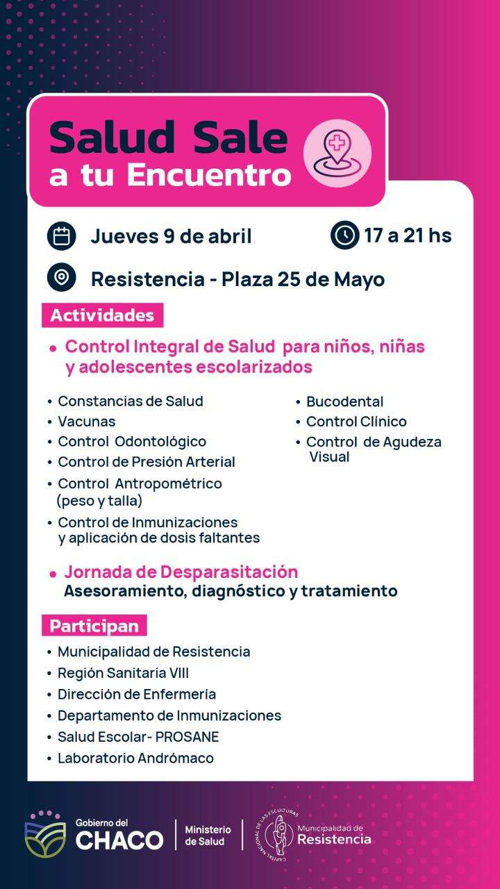 Este jueves 9: niños y adolescentes accederán a controles gratuitos en una jornada integral.